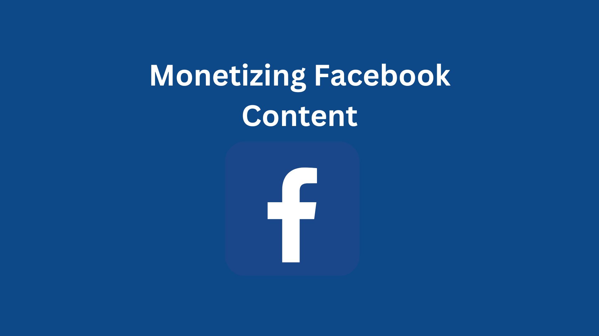 monetizing facebook pages and groups